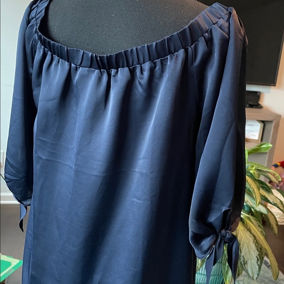 Pink Owl Apparel Mini Dress Coquette Style Size L Navy Easywear Lightweight - Picture 3 of 14